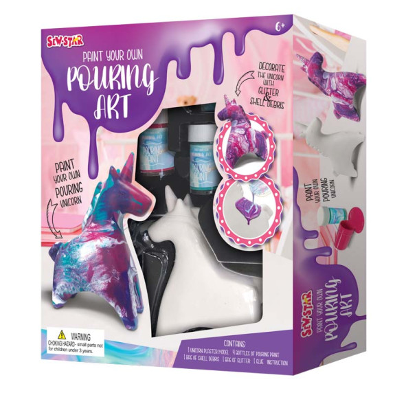 Paint your own pouring art-unicorn